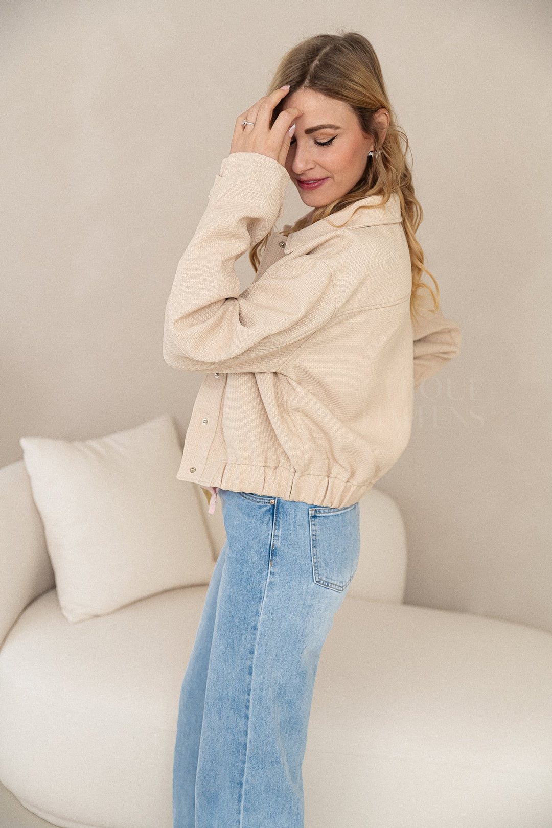 ModishBreda Beige Icon Bomber